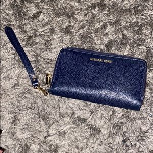 Navy Blue MK Wristlet wallet